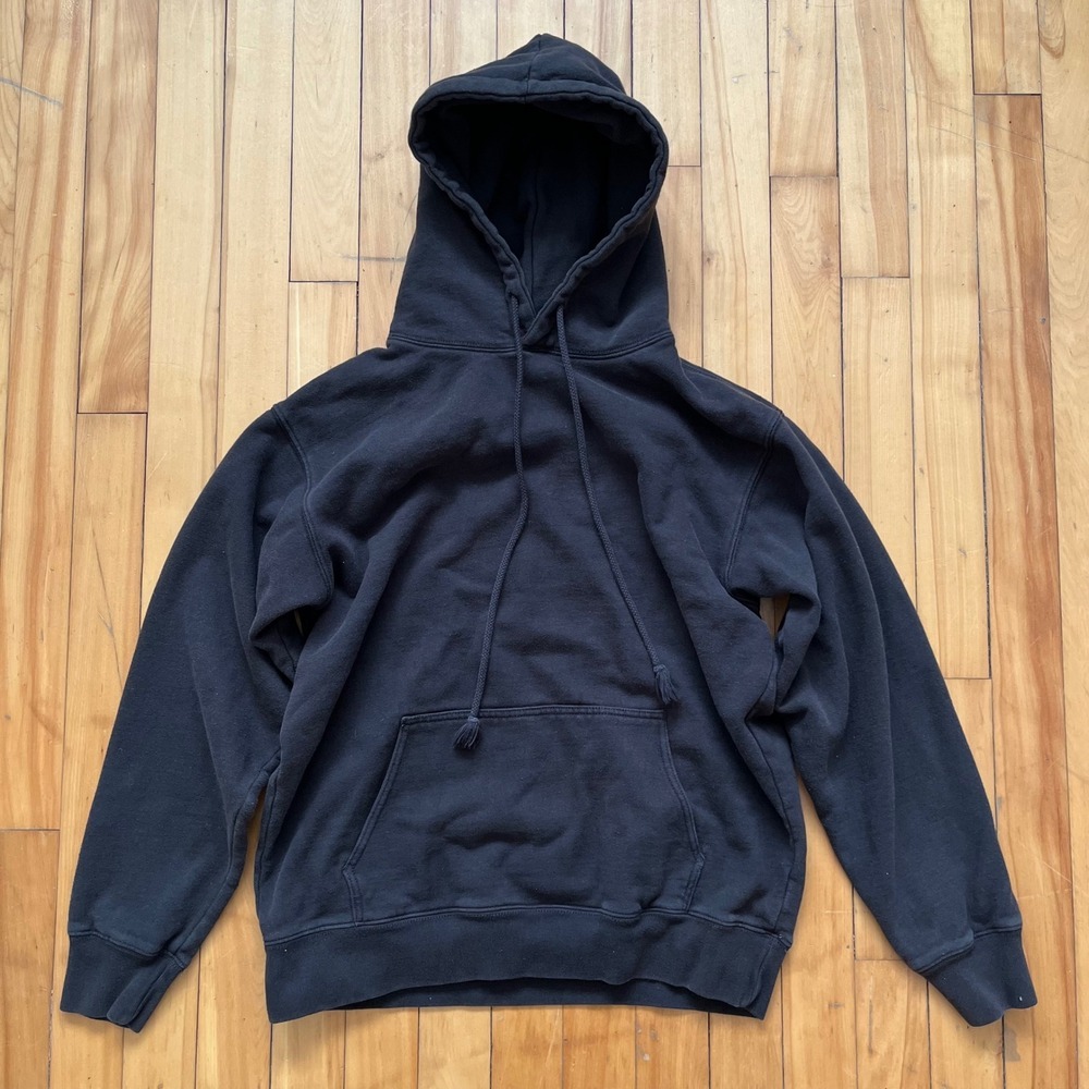Brandy Melville Hoodie Christy Fleece Pullover Black Oversized One Size